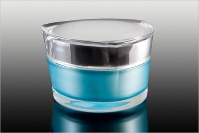 Akrylový kelímek 50ml modrý se stříbrným víčkem - 2